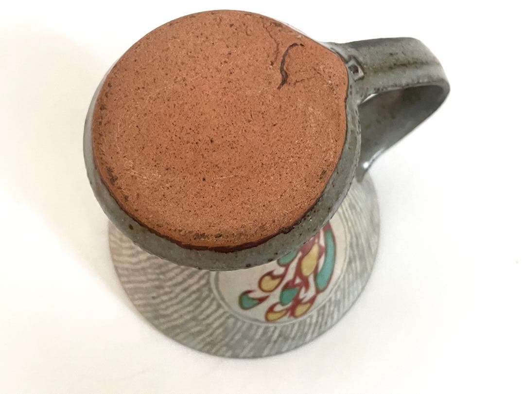 陶芸家　人間国宝　島岡達三　象嵌赤絵　ジョッキ　ビアマグ　マグカップ　共箱