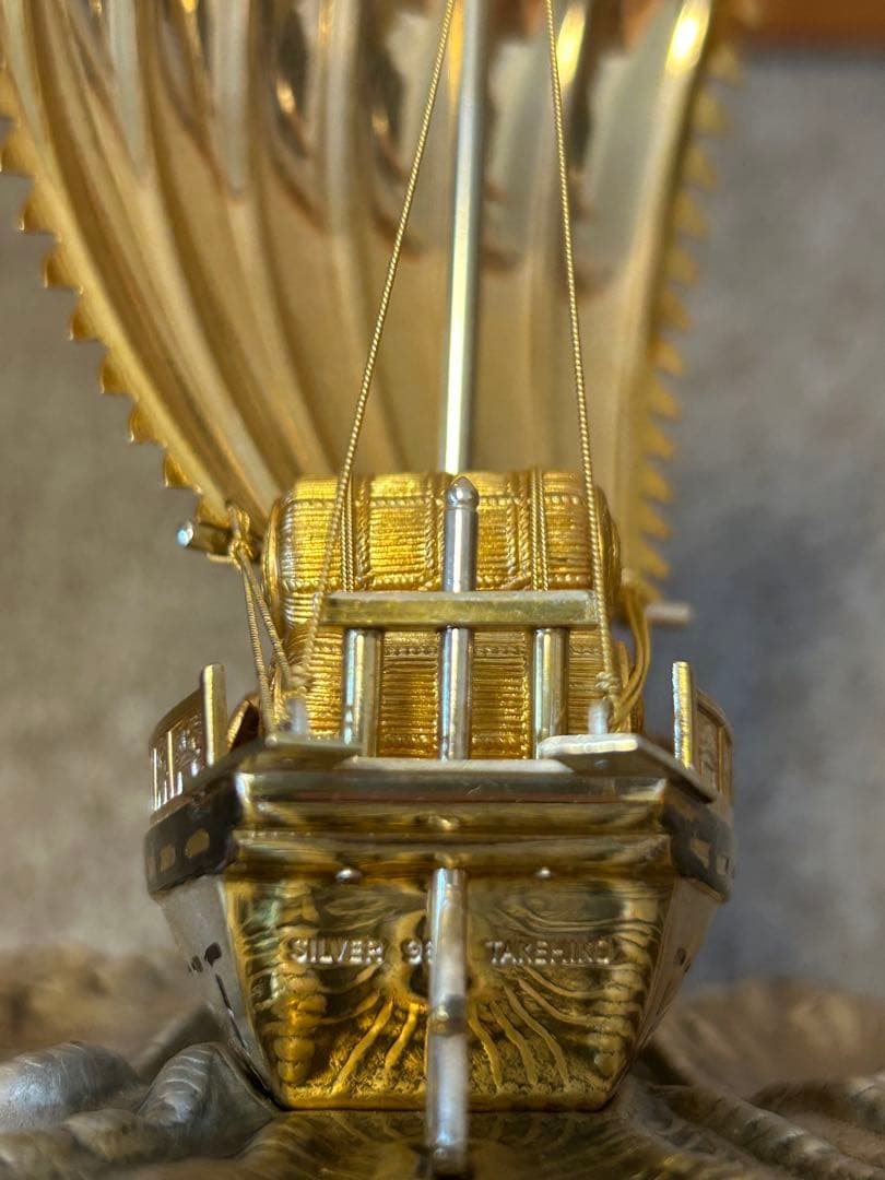 銀製　宝船　武比古作　6号(房)銀船　本体SILVER985