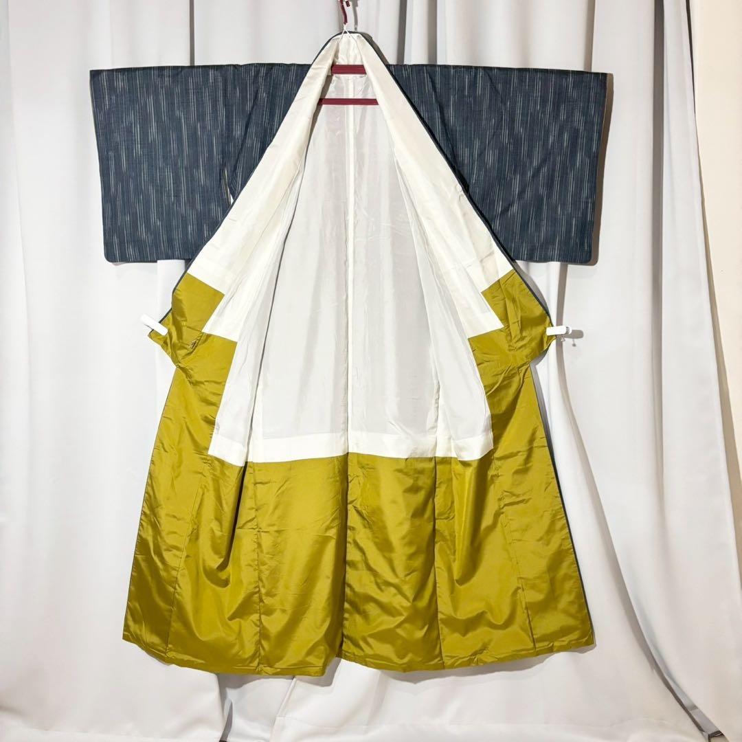 正絹　紬　十日町紬風　小紋　フルセット　着物専門店扱い　まるやま　フ9988