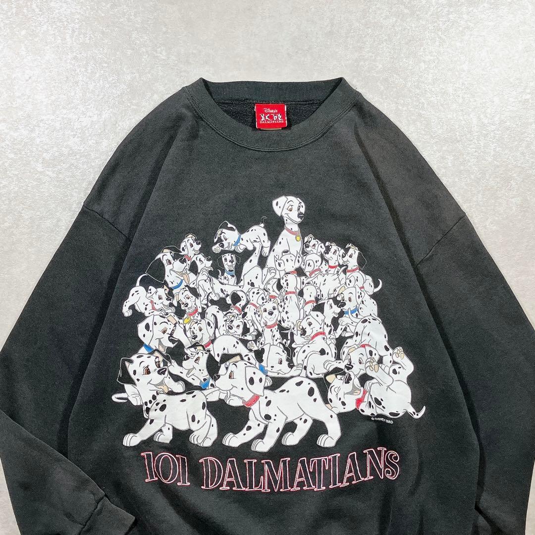 90s USA製 Disney 101匹わんちゃん スウェット 黒 ヴィンテージ