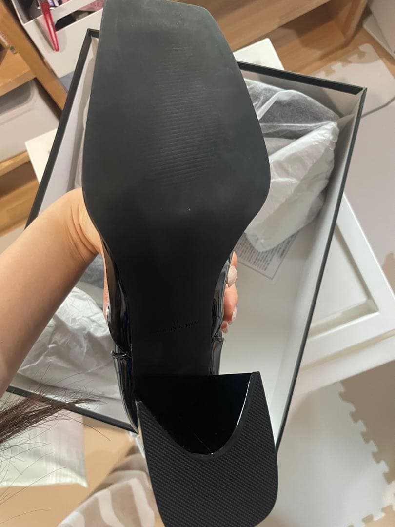 メルトザレディ　enamel square short boots