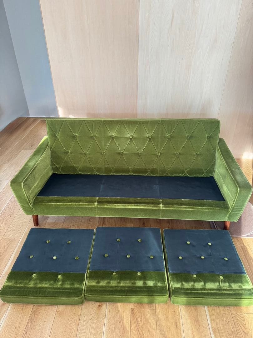 【本日限定値下げ】カリモク 60 ロビーチェア3シータ モケットグリーン