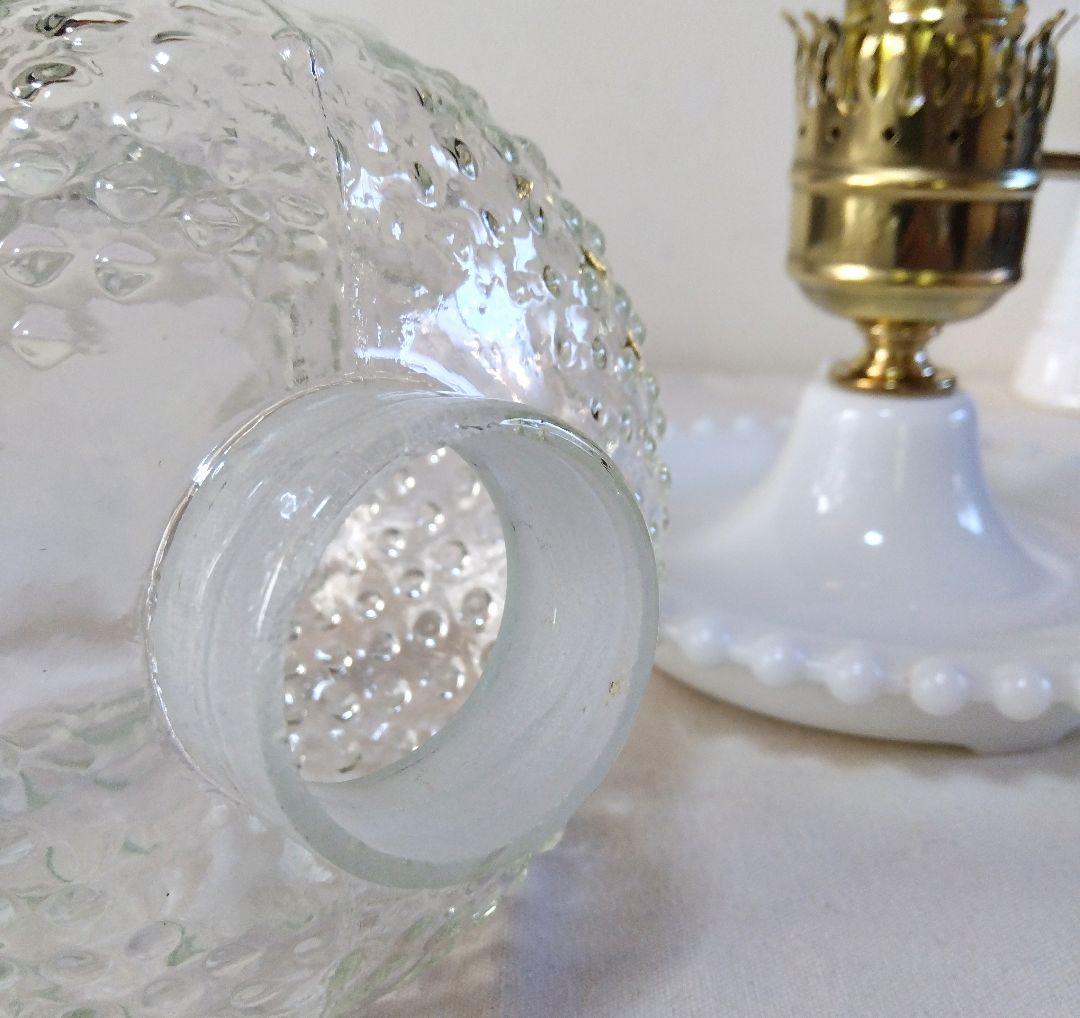 ヴィンテージ ホブネイル クリアガラス テーブルランプ レア