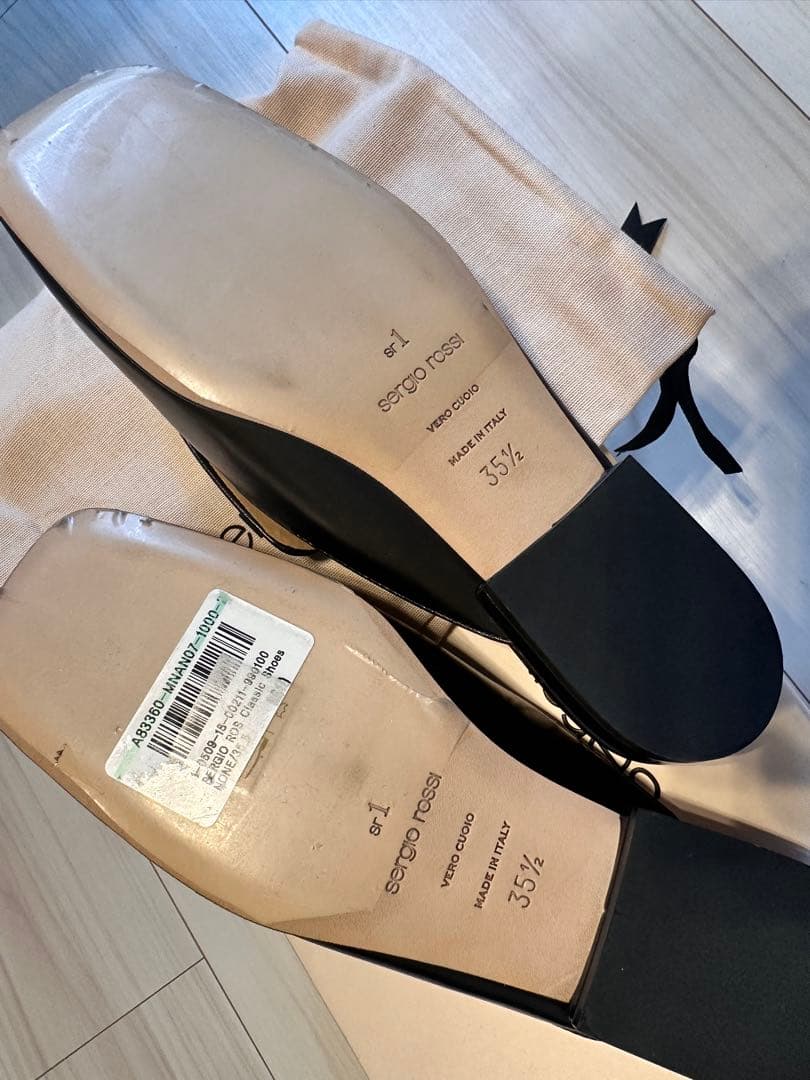 未使用　Sergio Rossi sr1 ブラックミュール 35.5