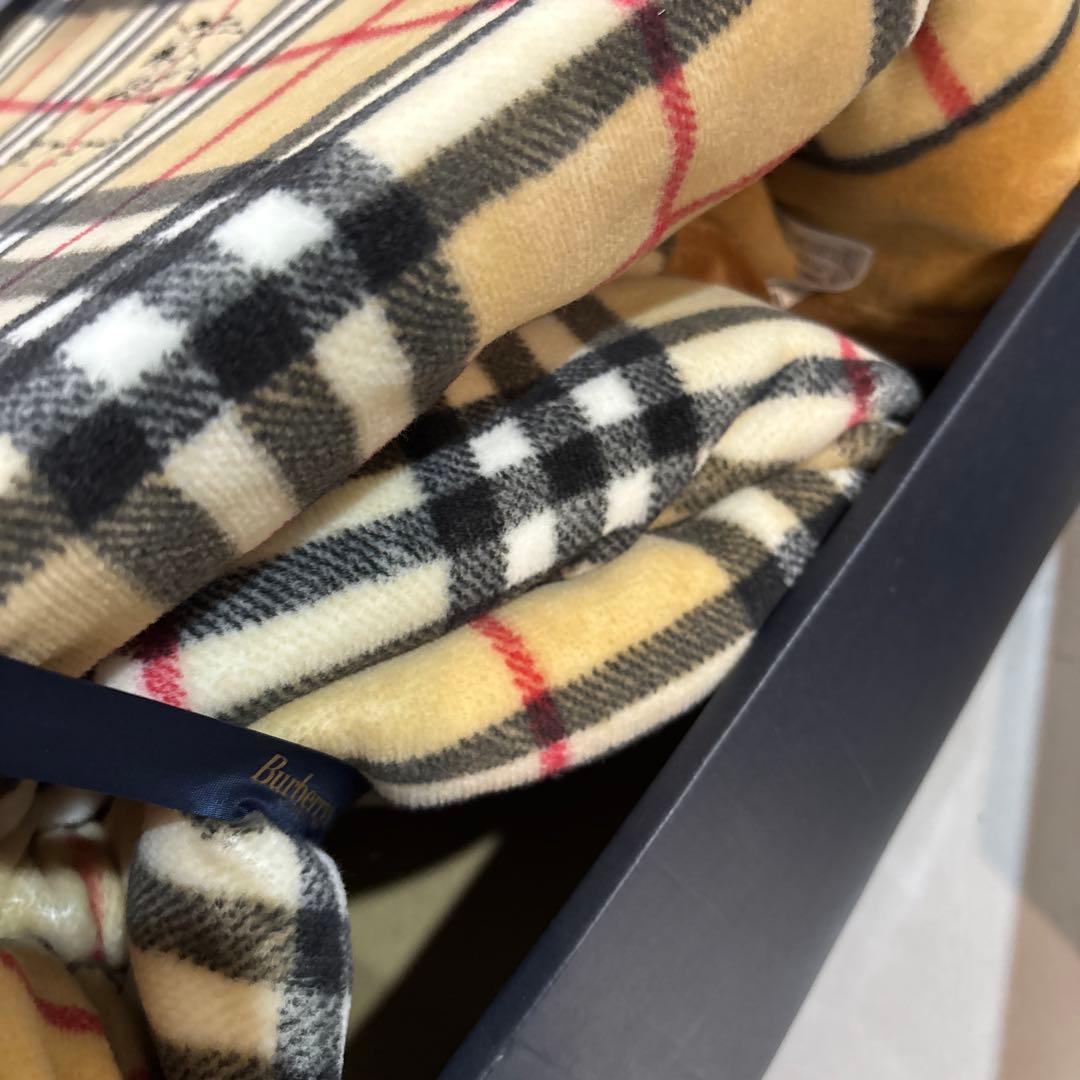 Burberry 純毛毛布ウール100% 綿毛布　2枚セット