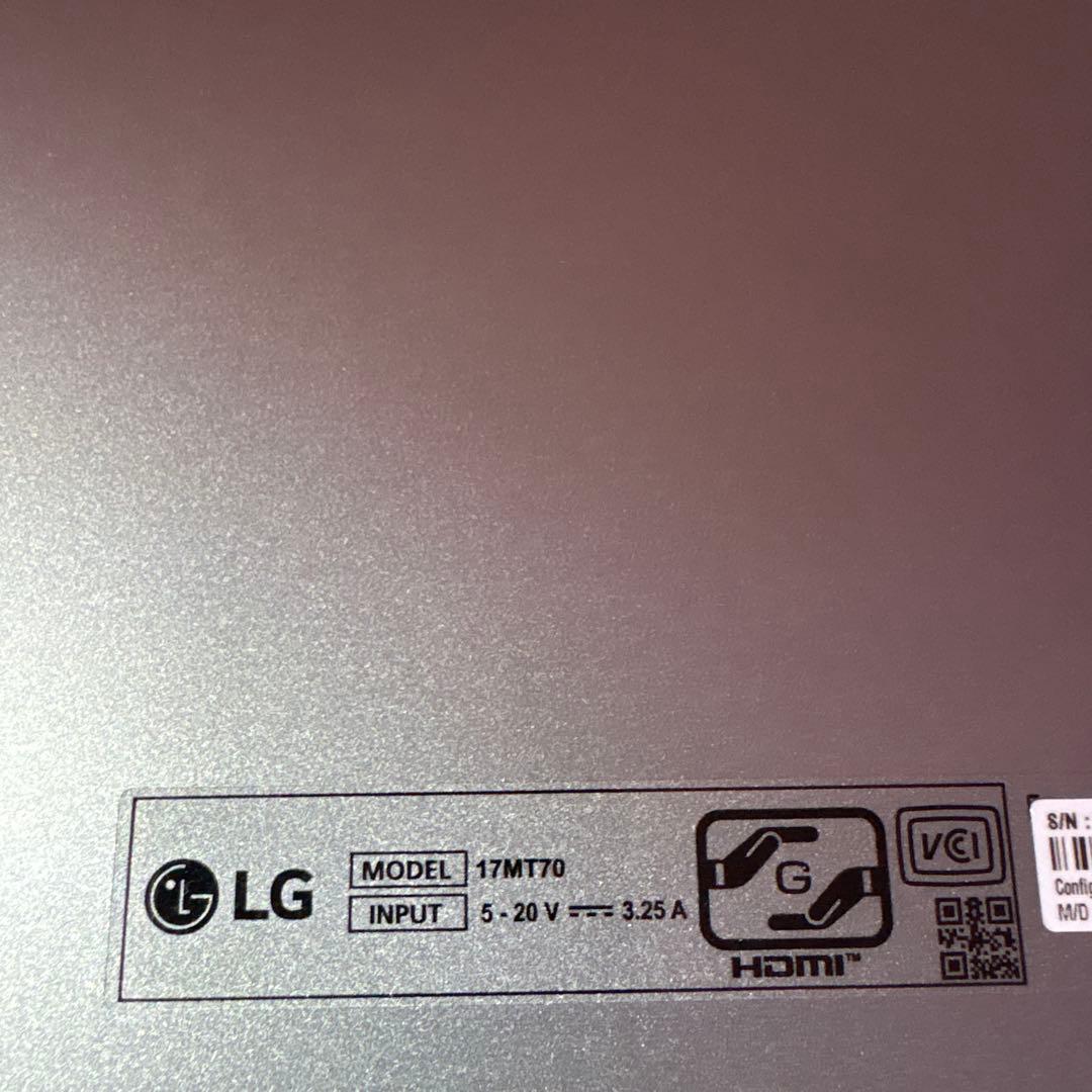 LG gram +view 17MT70 使用感なし