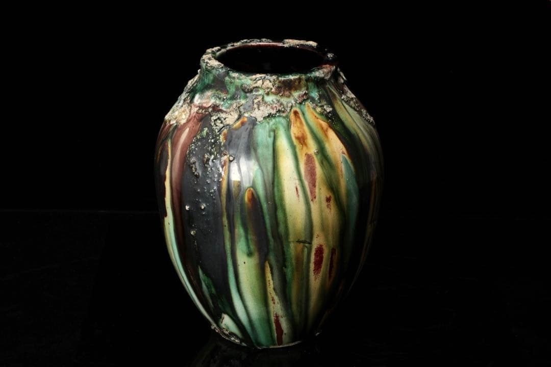 中国美術 窯変釉 壺 花瓶 花器 花入 高さ30㎝ 工芸品 古美術 骨董品 唐物