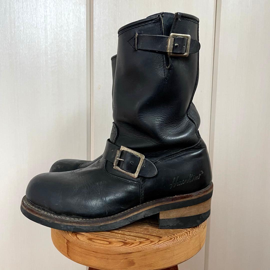 希少 廃盤 Hawkins エンジニアブーツ ワークブーツ ブラック レザー