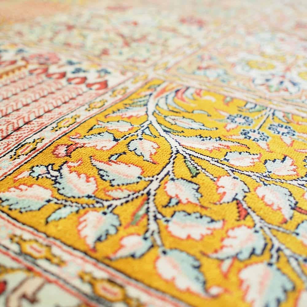 ペルシャ絨毯 マスタードカラー 71cm × 123cm 玄関ラグZR24236