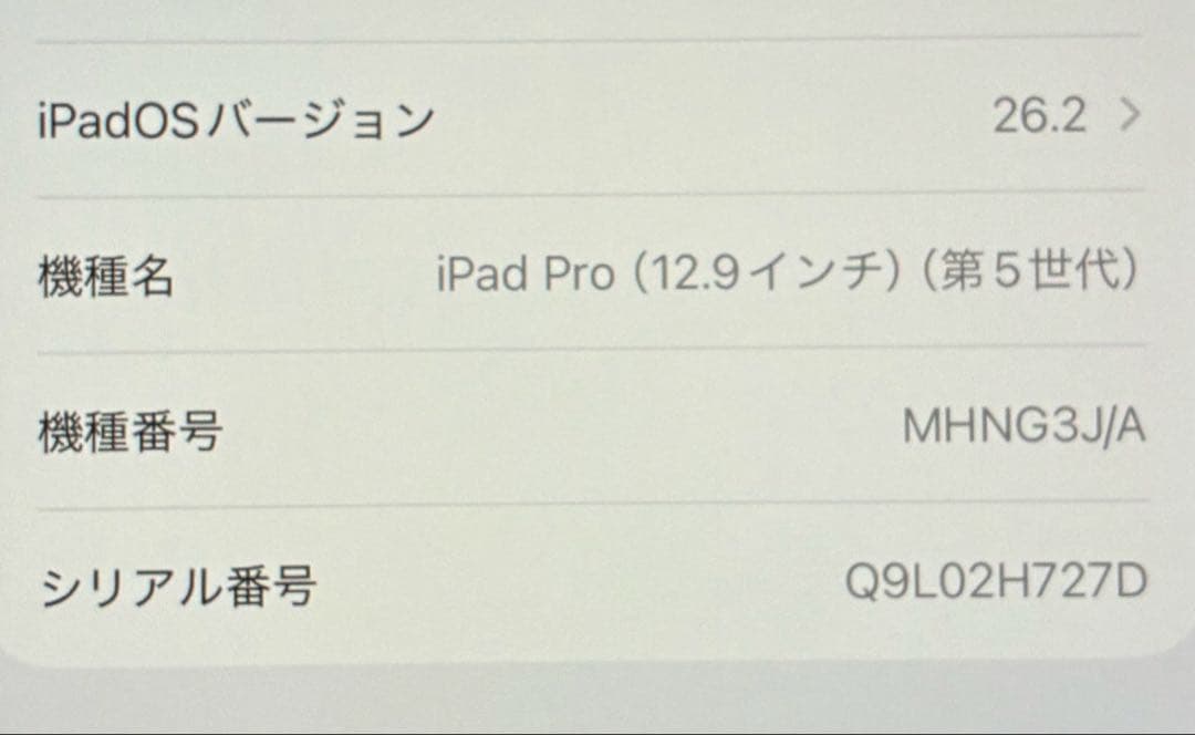 iPad Pro 12.9インチ (第5世代)