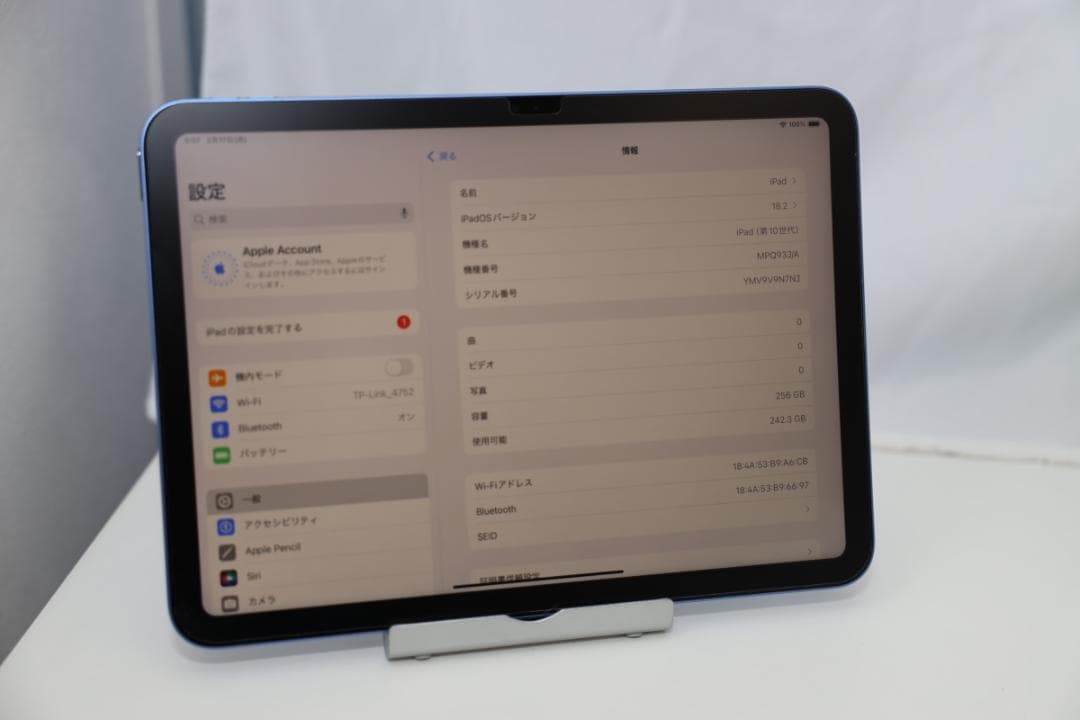 美品 iPad 第10世代 10.9インチ Wi-Fi 256GB ブルー