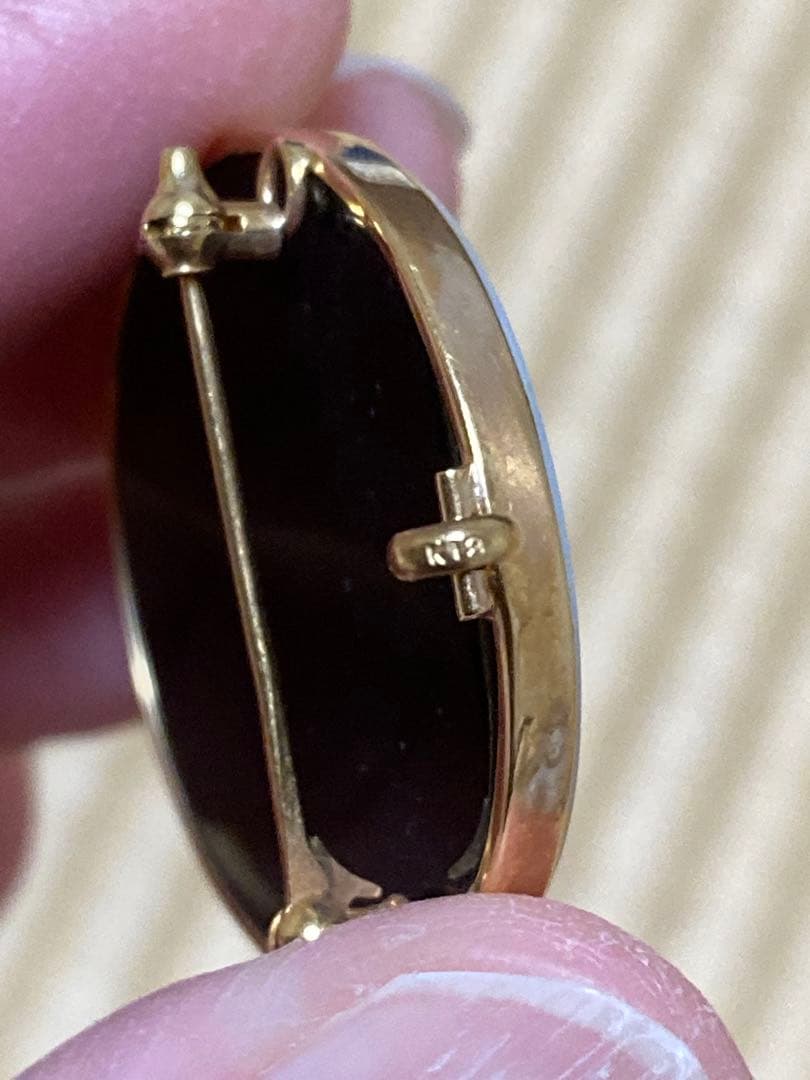 K18 カメオ　少女　ブローチ兼ペンダントトップ