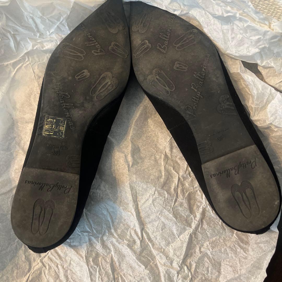 【プリティバレリーナ】2018年秋冬 フラットシューズ ハートモチーフ　24.5