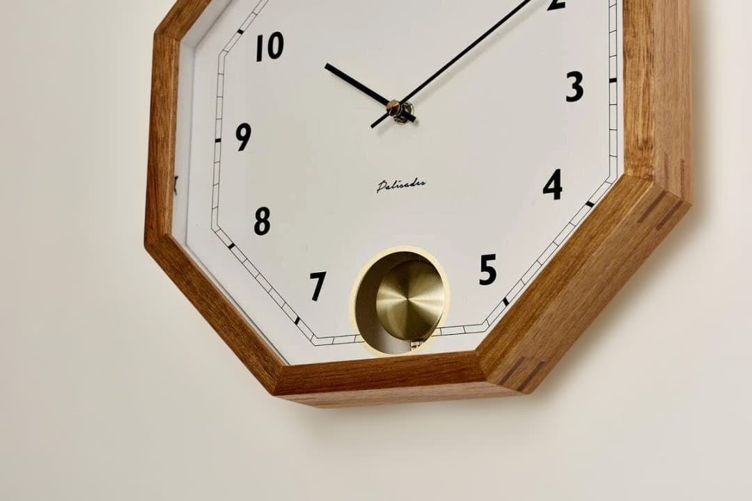 ブラウン木枠　八角★壁掛け振子時計　ゲルリッツ★ヴィンテージ　レトロ