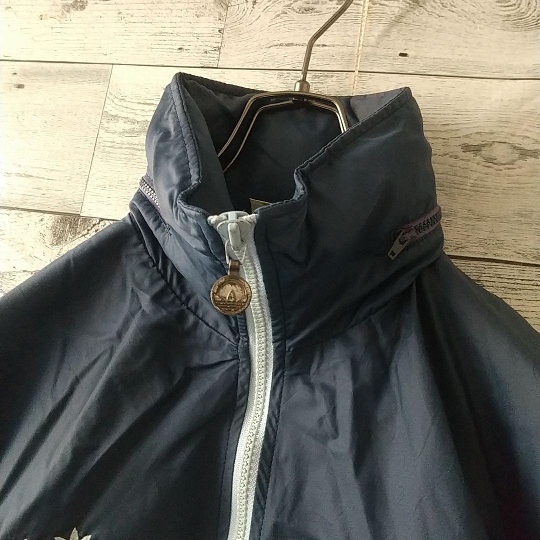 希少☆西ドイツ アディダス 刺繍ロゴ フード収納 ナイロンジャケット L相当