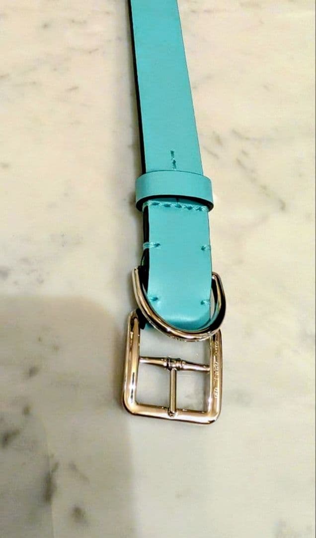 ■中〜大型犬 TIFFANY レザー首輪 Lサイズ