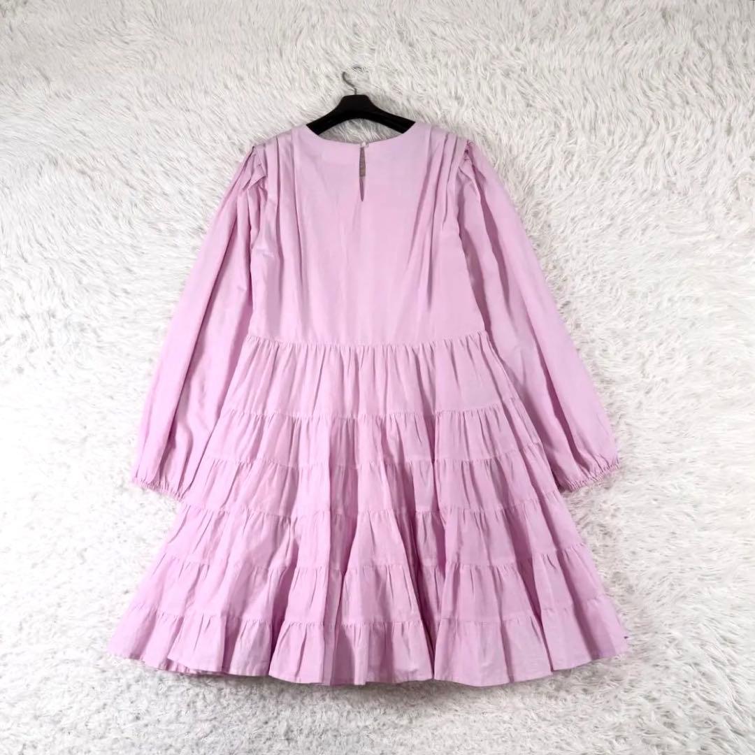 マーレット ARBOR ティアード ワンピース ピマコットン ピンク XS