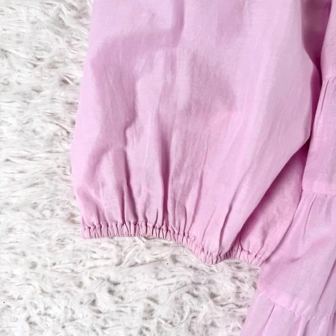 マーレット ARBOR ティアード ワンピース ピマコットン ピンク XS