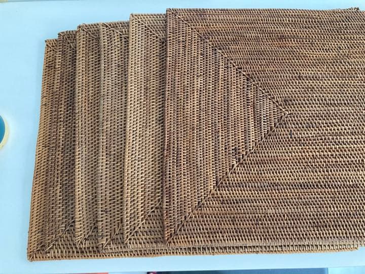 【美品】ラタン編みランチョンマットセット