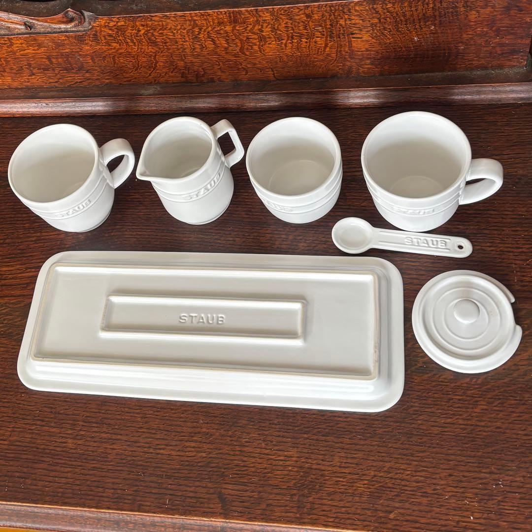 STAUB モーニングセット　マグ　ピッチャー　サンドイッチトレー　シュガー