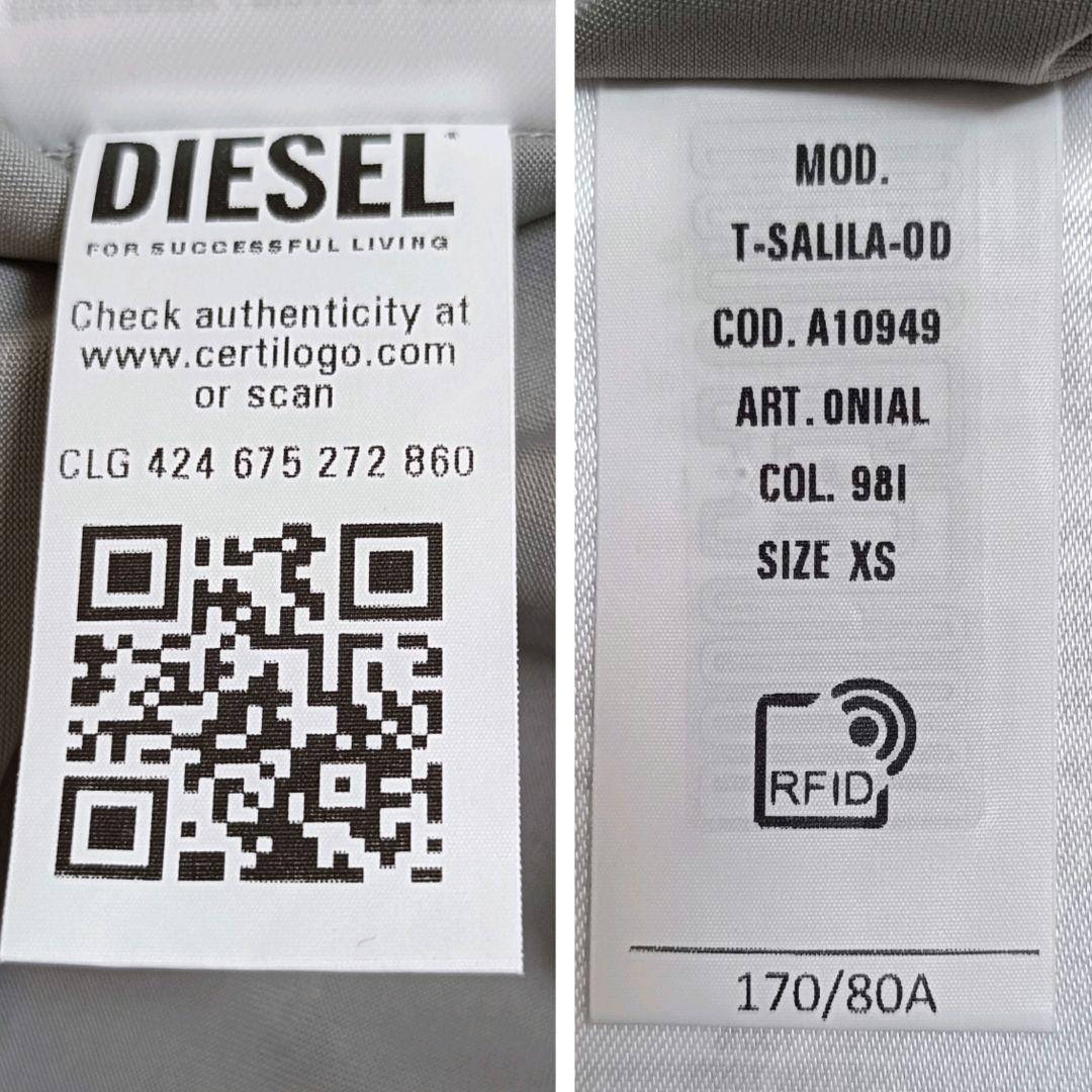 新品タグ付き DIESEL キャミソール シルバー メタル ホルターネック XS