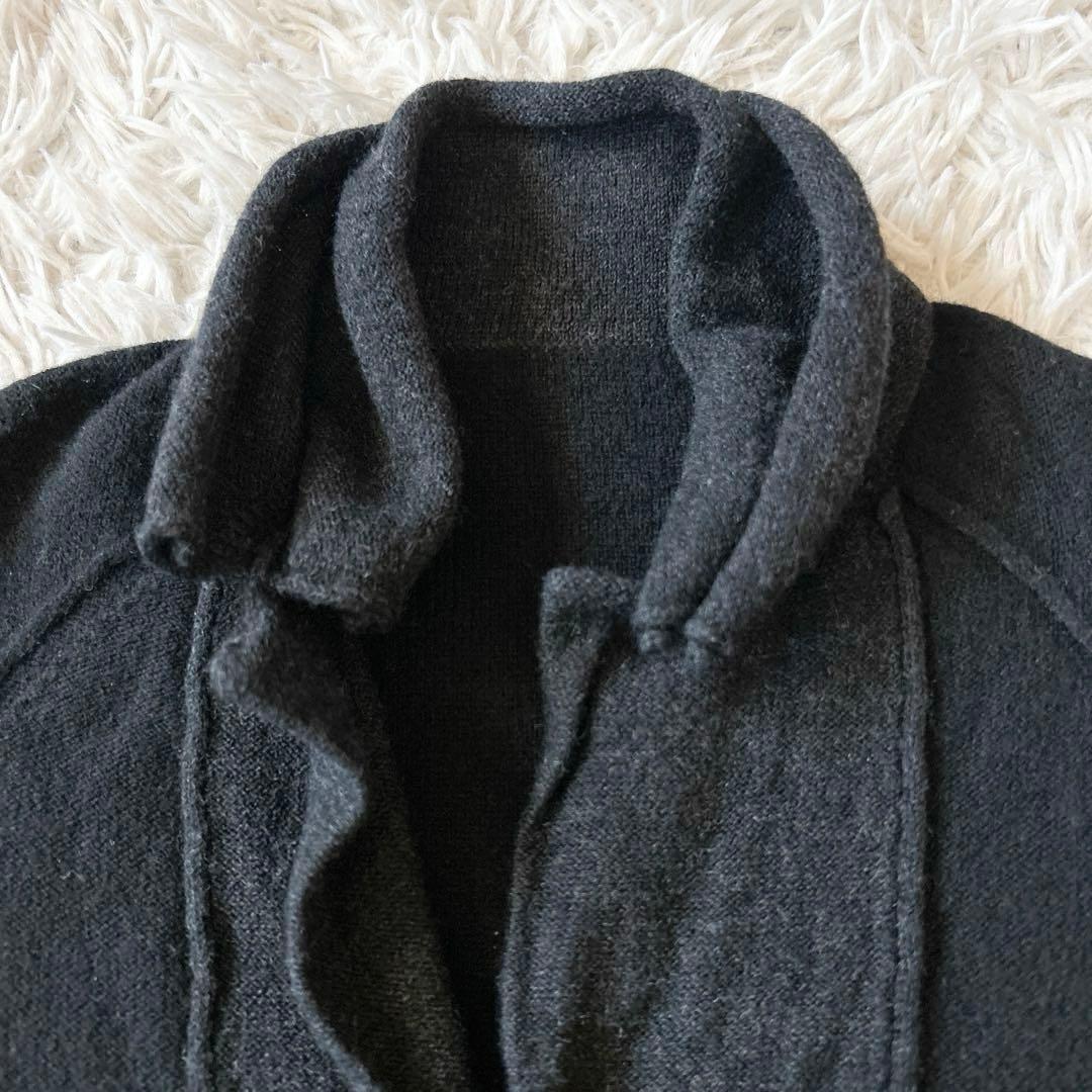 Y'sワイズ ヨウジヤマモト　ウール変形ニットジャケットカーディガン Wカラー