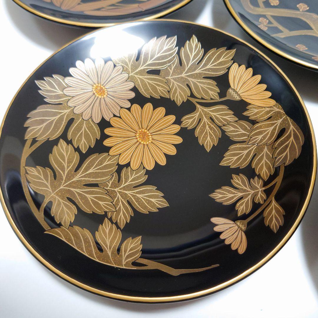 秋峰作 輪島塗 銘々皿 5枚セット