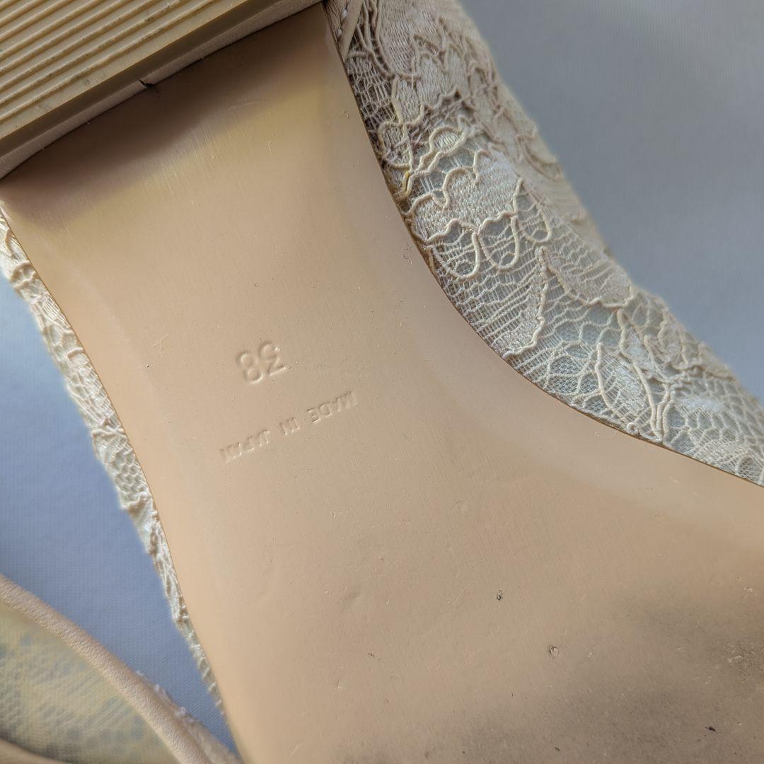 美品　PIPPICHIC ビジュー レース フラットシューズ