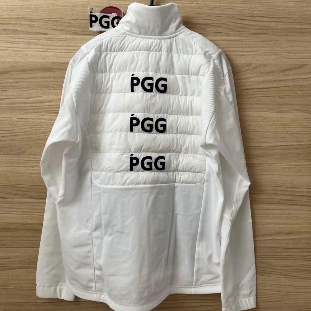 新品★49,500円 中綿ダウンジャケット PGG パーリーゲイツ 白×黒ロゴ４