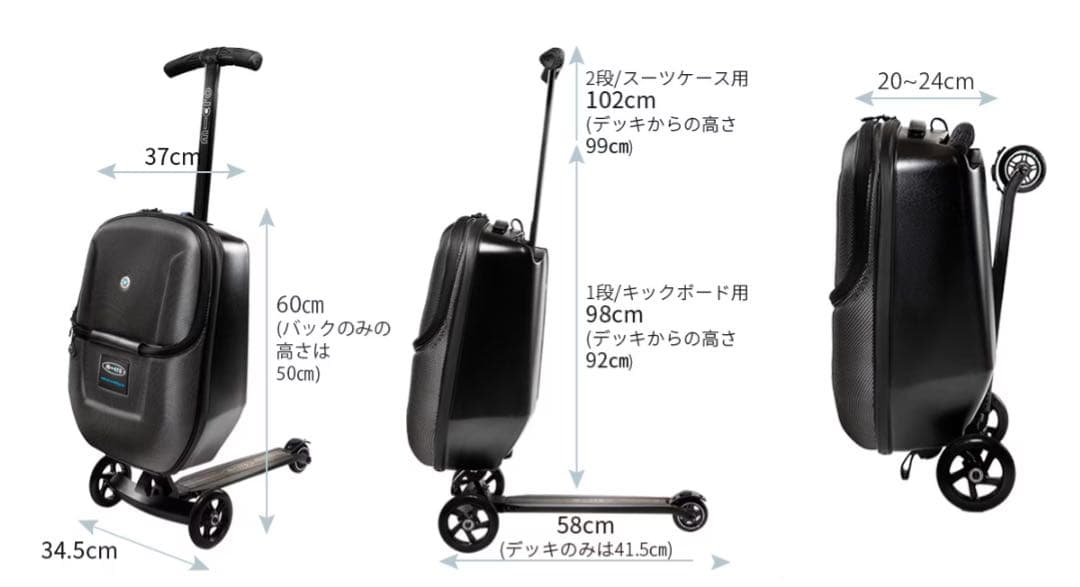 旅行かばん・小分けバッグ Micro Luggage Black 3.0