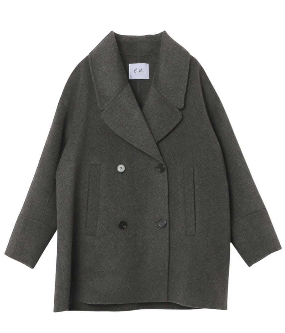 e.n. ダークグレー オーバーサイズ ダブルブレスト コート【美品】