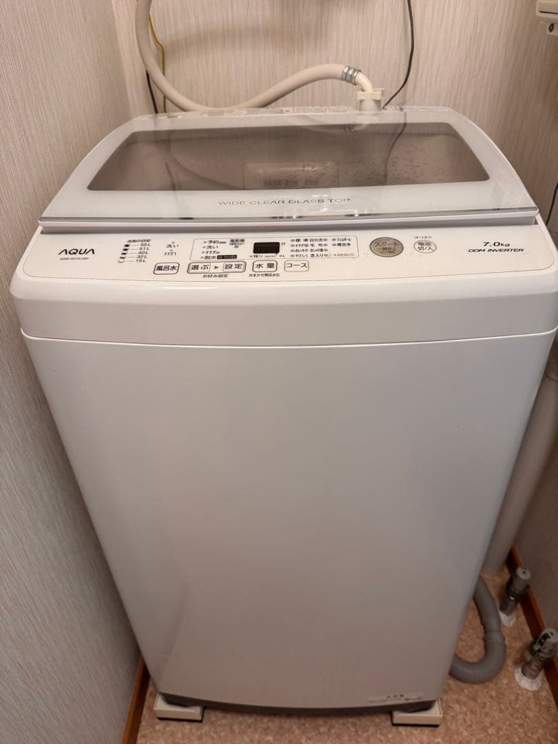 AQUA製洗濯機 7kg 風乾燥機能付き 製造：2021年