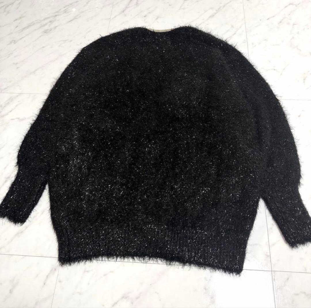 【新品タグ付き】完売品✨️アルアバイル シャイニー フェザー カーディガン 黒