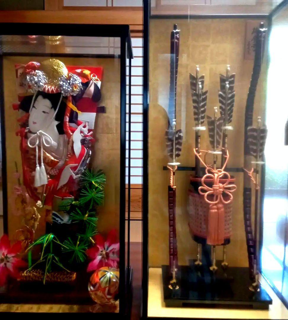 羽子板の飾り人形　破魔弓2点セットお祝いお正月縁起物遊びJAPAN希少大きい迫力