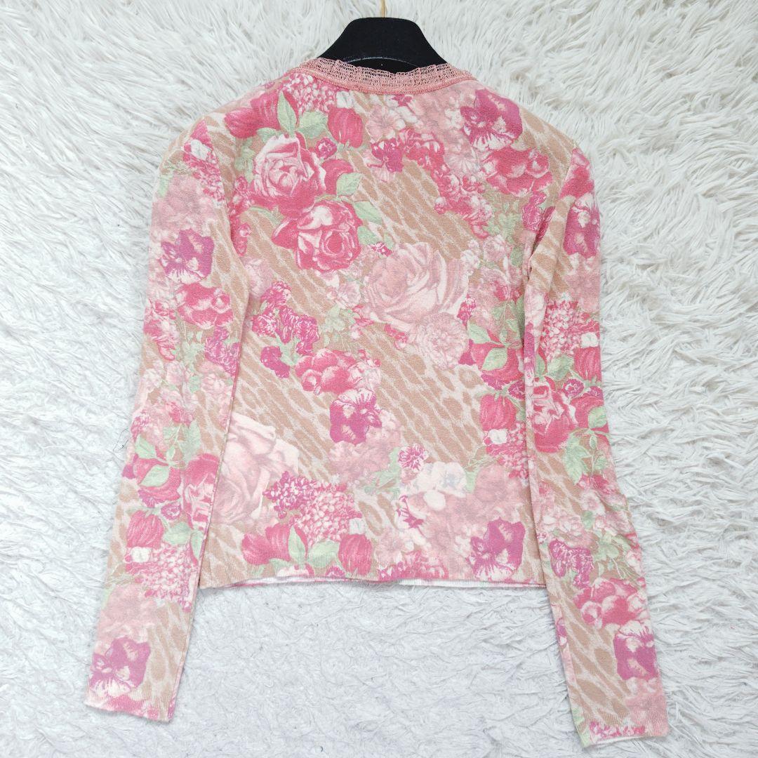 【ブルマリン】アンナモリナーリ花柄アンサンブル レース 薔薇 ピンクカーディガン