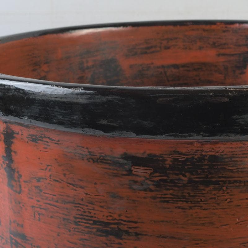 時代古民具　根来塗　三足桶　M　9839A