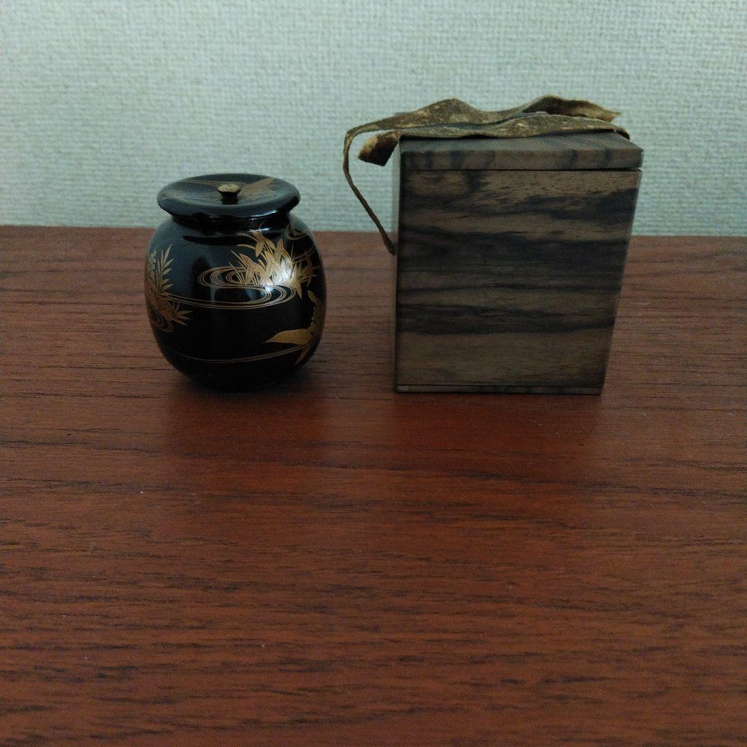 漆　芯切　茶入　黒柿　江戸 (唐津、李朝、丹波、古伊万里)