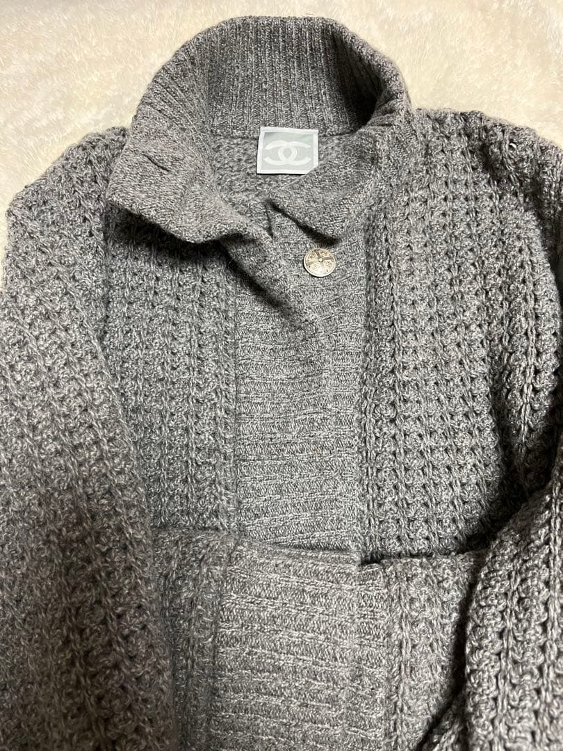 CHANELシャネル　ロングカーディガン　ワンピース　グレーレア品