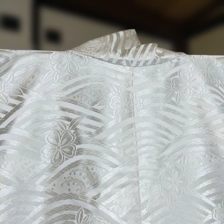 白無垢 波と草花が隙間なく描かれた 打掛BB