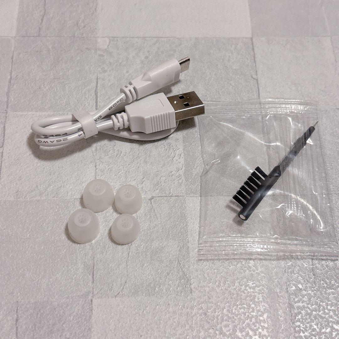 ☆充電式 集音器 音声拡聴器 イヤホンタイプ 耳穴式 左右両用耳 ホワイト