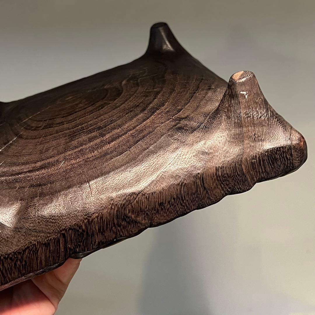 卓 花台 木製 香炉台 根卓 盆栽台 置物 クスノキ20.5*20.5**6cm