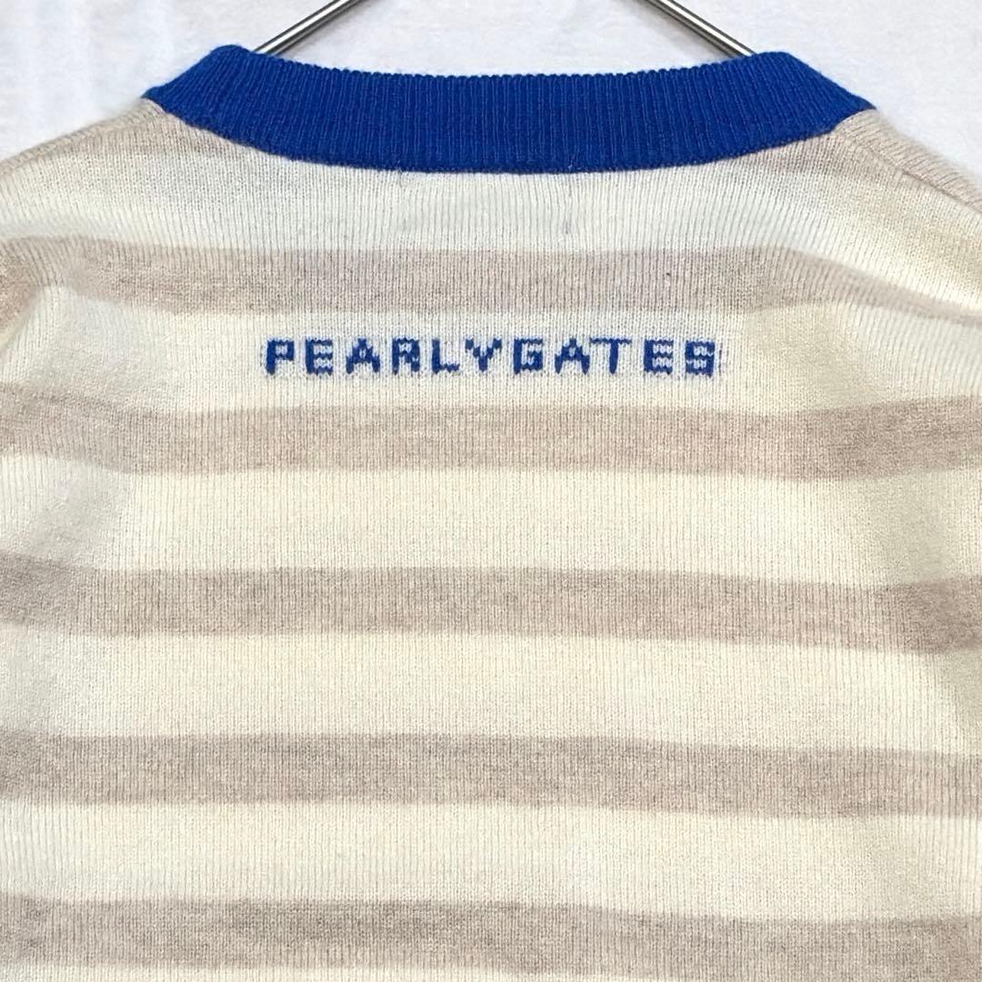 パーリーゲイツ ゴルフウェア 長袖 ニット カシミヤ100% セーター ボーダー