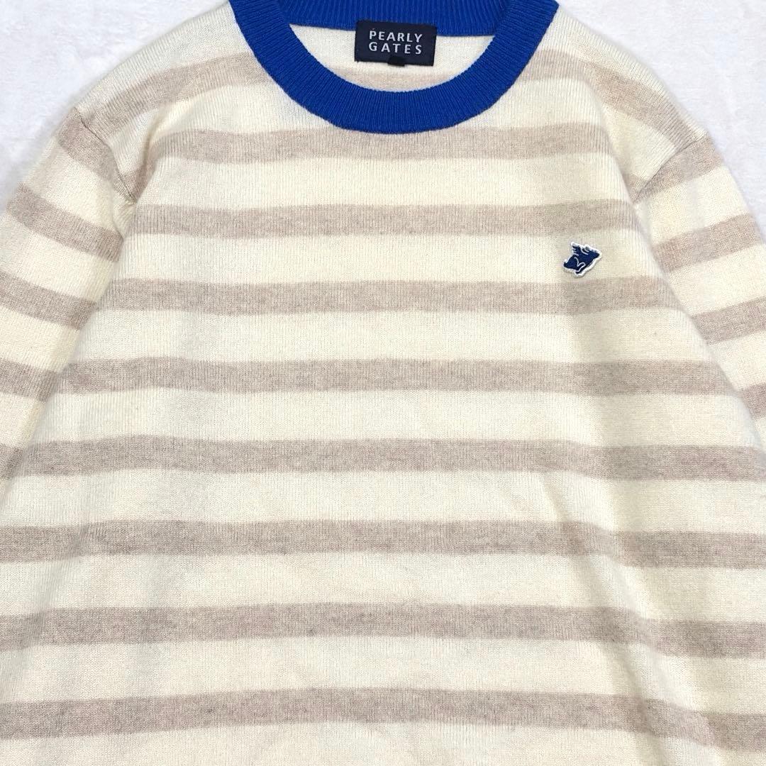 パーリーゲイツ ゴルフウェア 長袖 ニット カシミヤ100% セーター ボーダー
