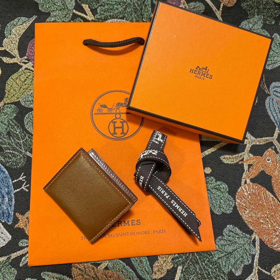HERMES エルメス　ミニ フォトフレーム　クシュベル　ブラウン