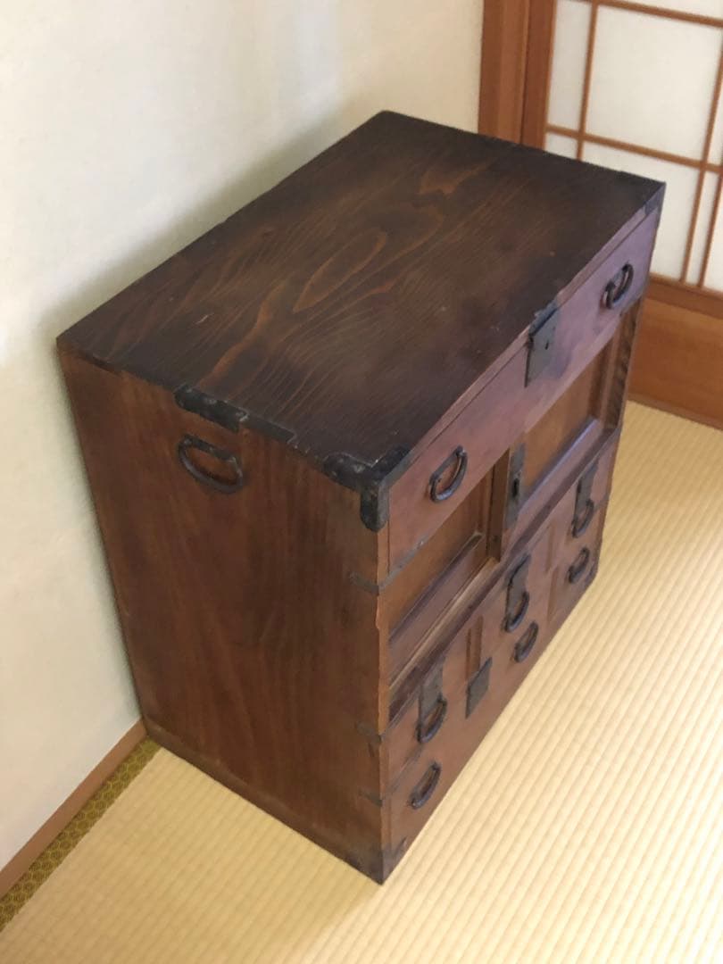 古い箪笥 ヴィンテージ 昭和レトロ 小物入れ 当時物 民芸品