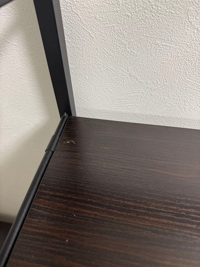 シェルフ付きワードローブ　棚・引き出し付き　ダークブラウン