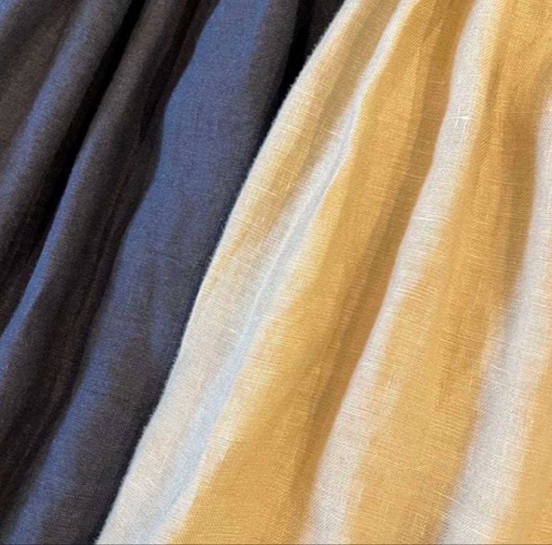 nest Robeリネン天然染めスクエアカラーブラウス 2023AW シナモン染