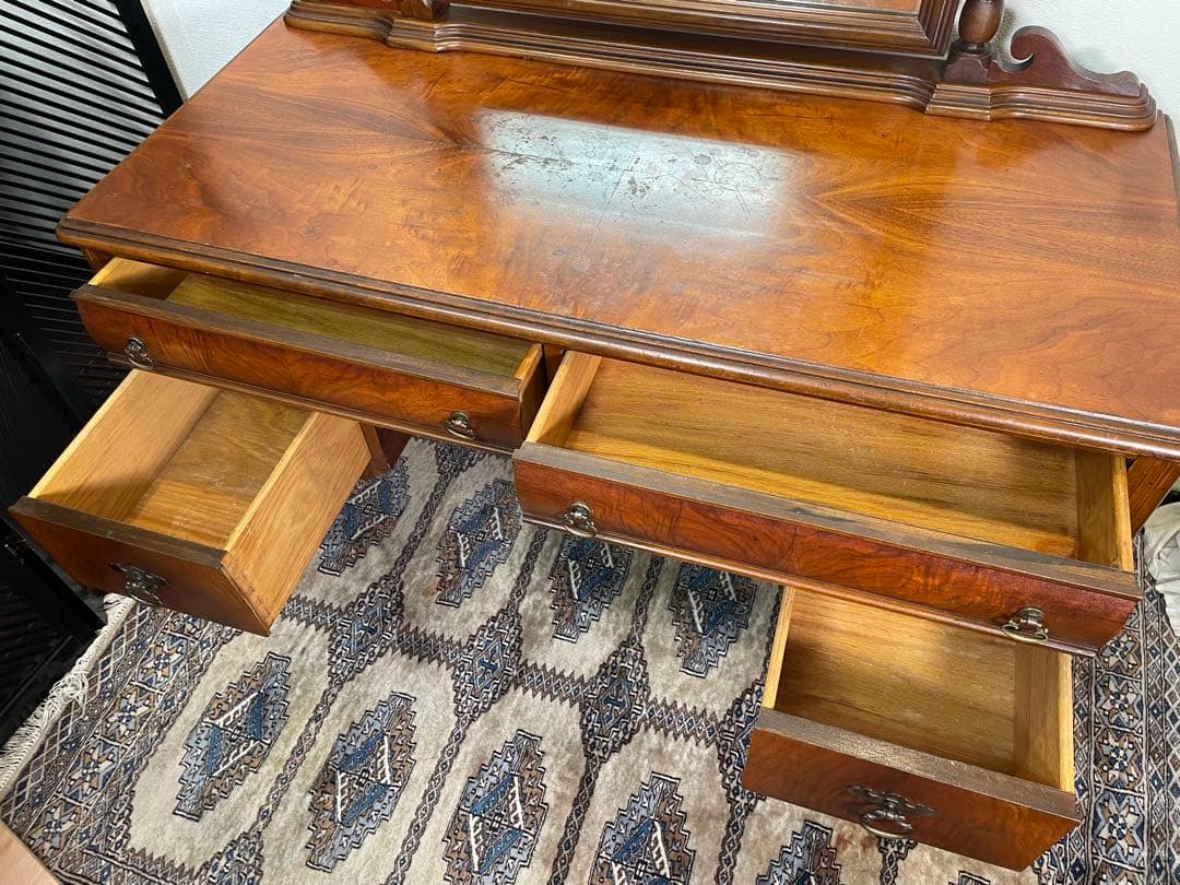 ヴィンテージ ドレッサーチェスト ウォールナット 英国 ミラー 鏡 イギリス