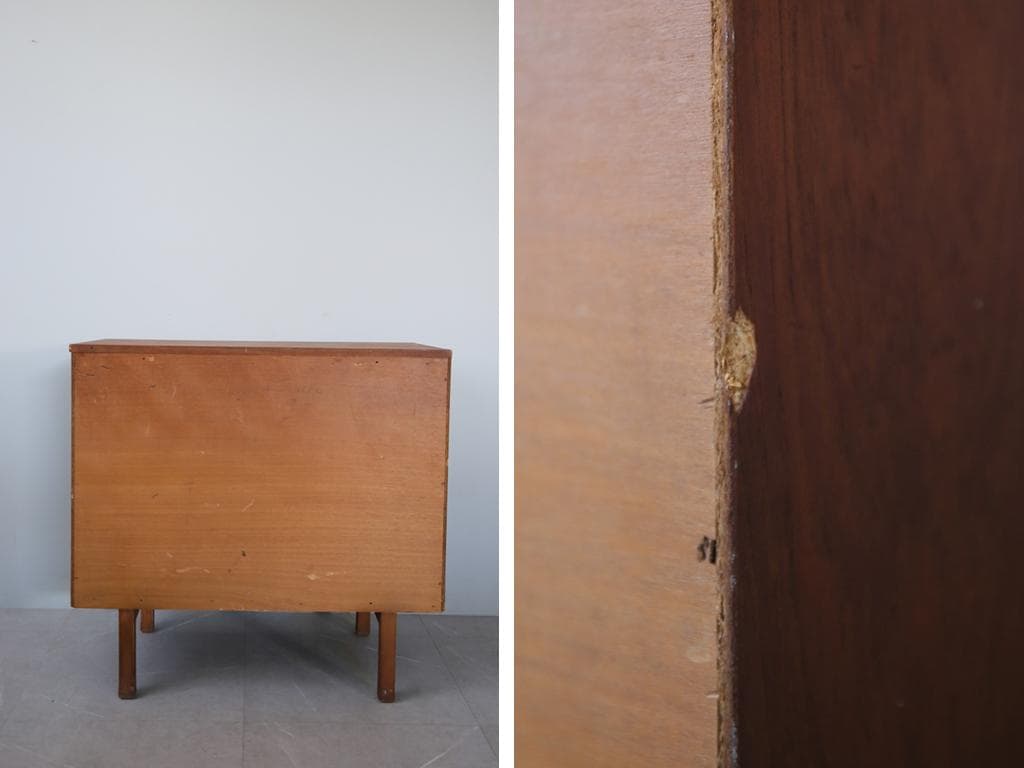 英国アンティークチーク3杯ドロワー/木製チェスト/タンス/飾り棚(91-76)