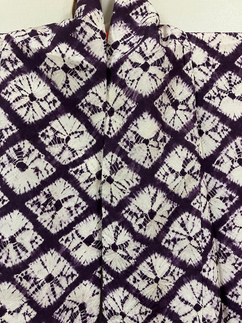 専用 裄丈68 身丈162紫根染 袷着物 証紙付き パールトーン加工